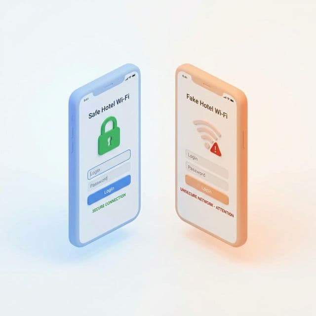 Vergleich: Legitimer WLAN-Login vs. Fake-Login eines Evil Twins