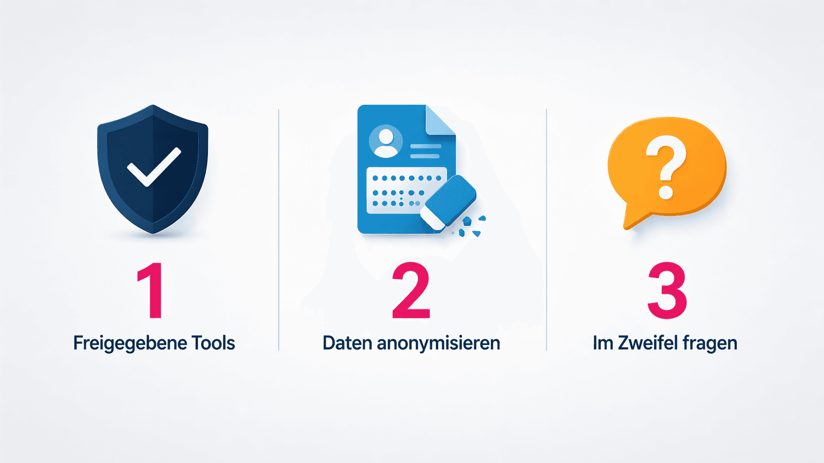 Drei goldene Regeln für KI-Tools